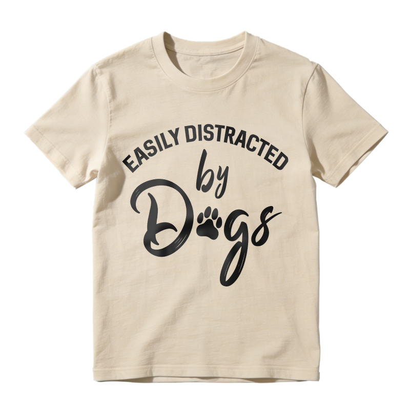 Easily Distracted By Dogs Paw Print Design Unisex Classic T-shirt