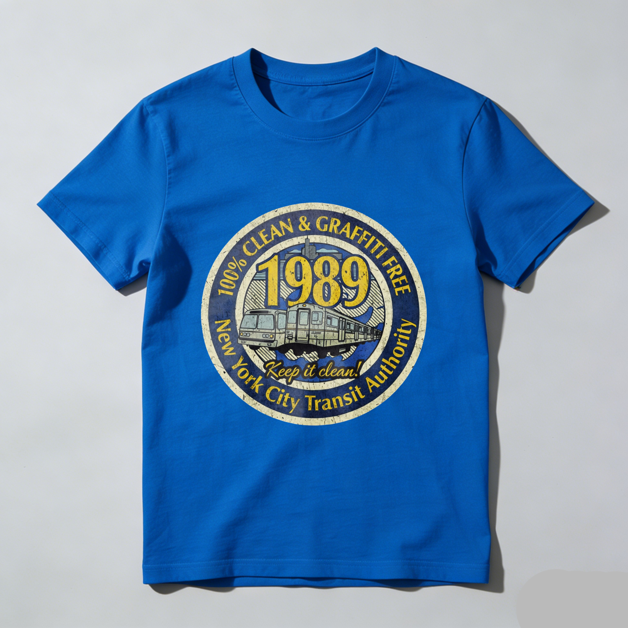 New York City Transit Authority 1989 Clean And Graffiti Free T Shirt Keep It Clean Vintage Design Black Men Women Unisex Apparel