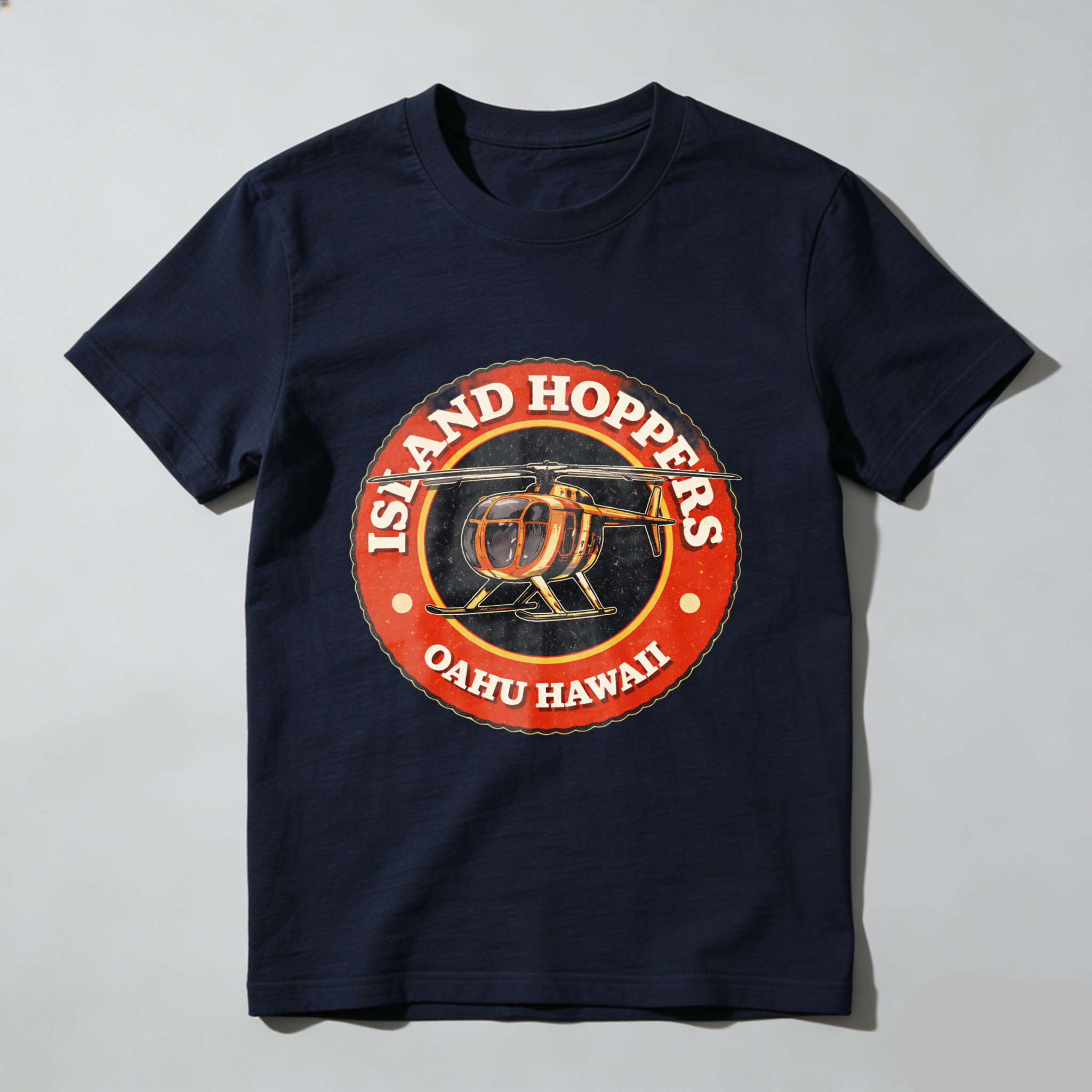 Island Hoppers Oahu Hawaii Helicopter Tour T Shirt Black Men Women Unisex Casual Wear Gift For Travelers And Adventure Lovers