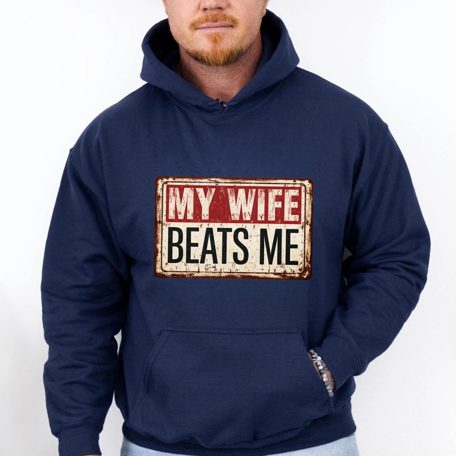 TEECURENT Gildan My Wife Beats Me Hoodie Funny Couple Shirt For Men Women Gift Sweatshirt Casual Wear