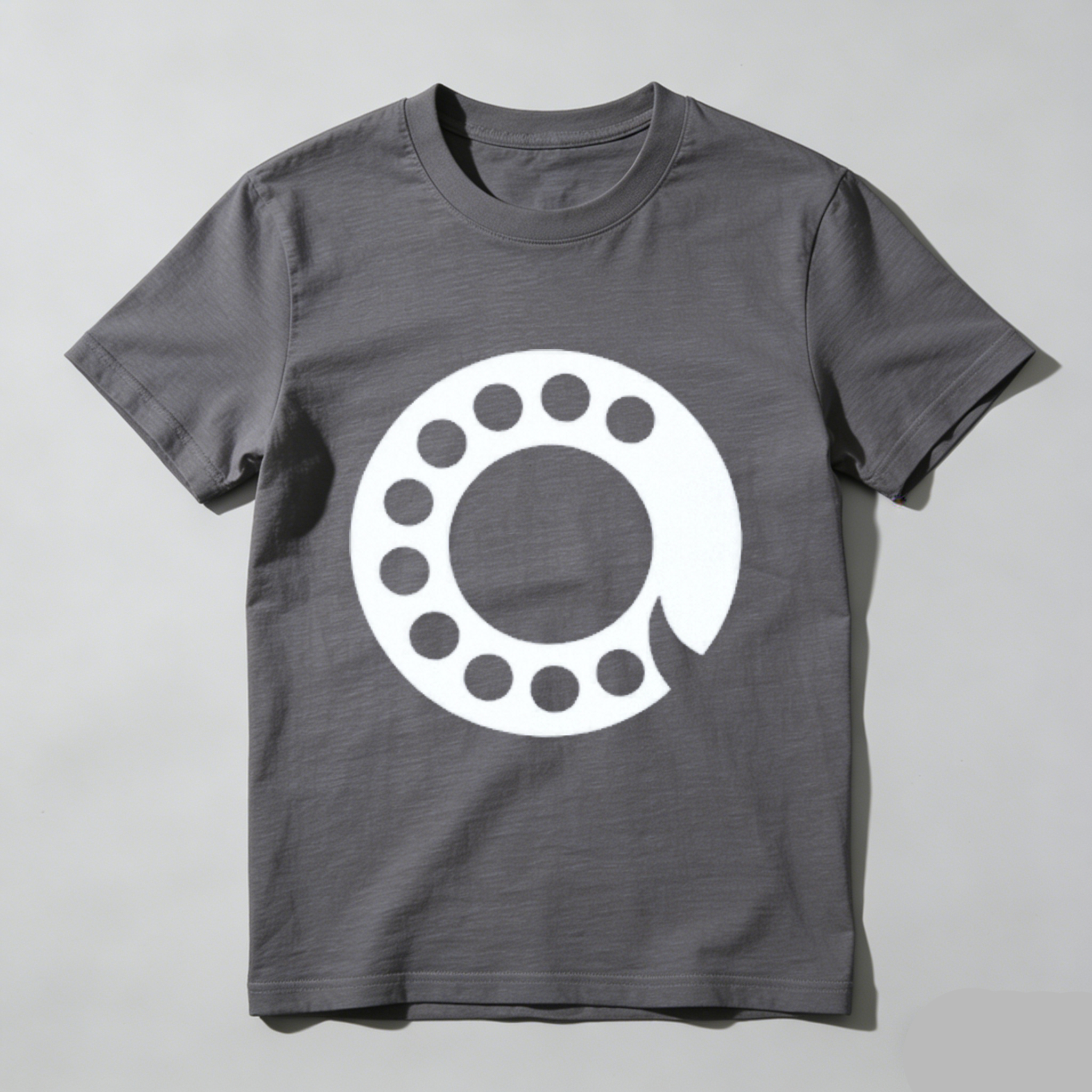 Made In Usa Black T Shirt With White Circular Pattern Design For Men And Women Casual Wear Fashion Statement Top