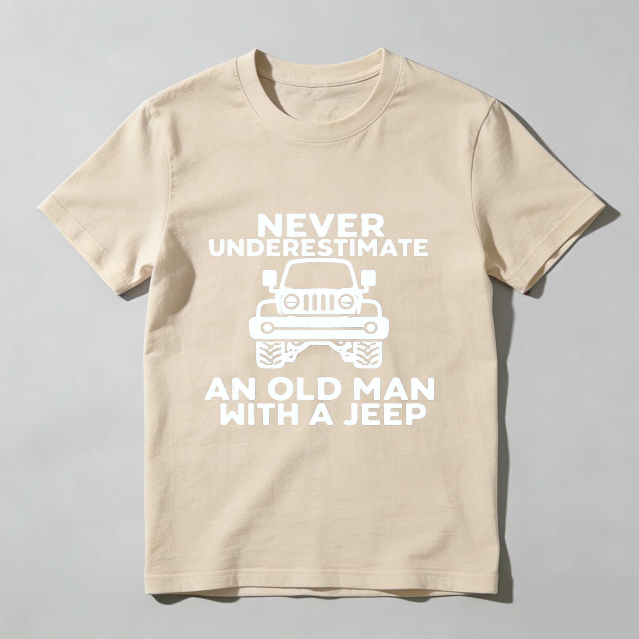 Never Underestimate An Old Man With A Jeep T-Shirt For Men Jeep Lover Gift Funny Car Shirt Outdoor Adventure Wear