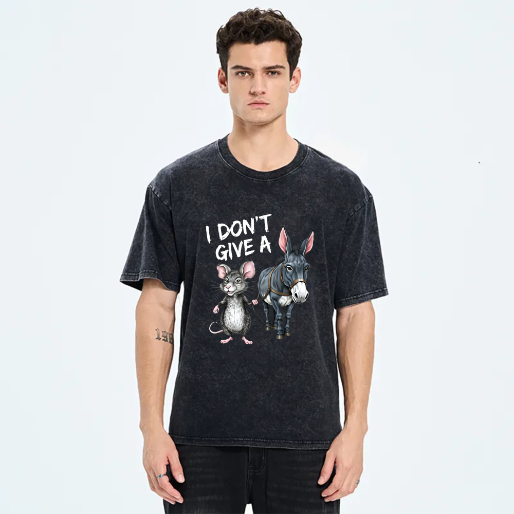 I Don't Give A Rat Or Donkey tshirt 100% cotton