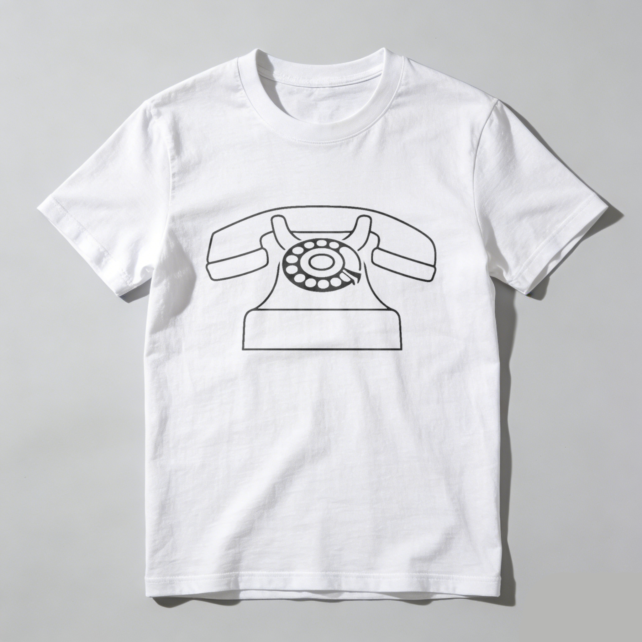 Retro Telephone Graphic T Shirt Made In Usa Black Unisex Casual Top Vintage Phone Design Men Women Apparel