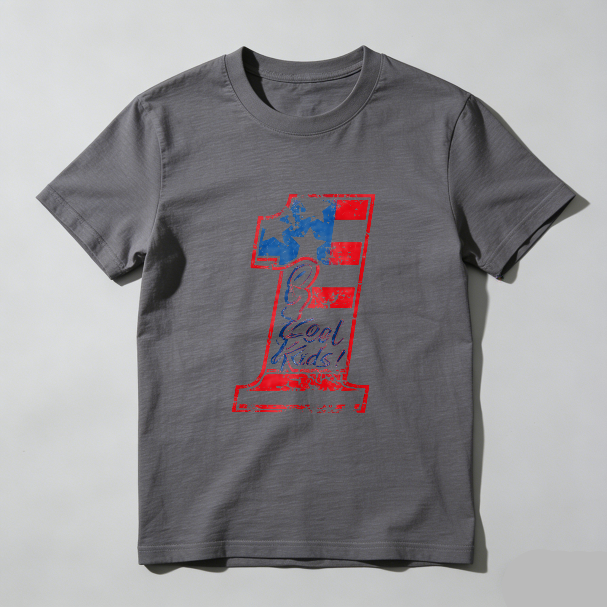 Cool Kids Number One American Flag Design T Shirt Made In Usa