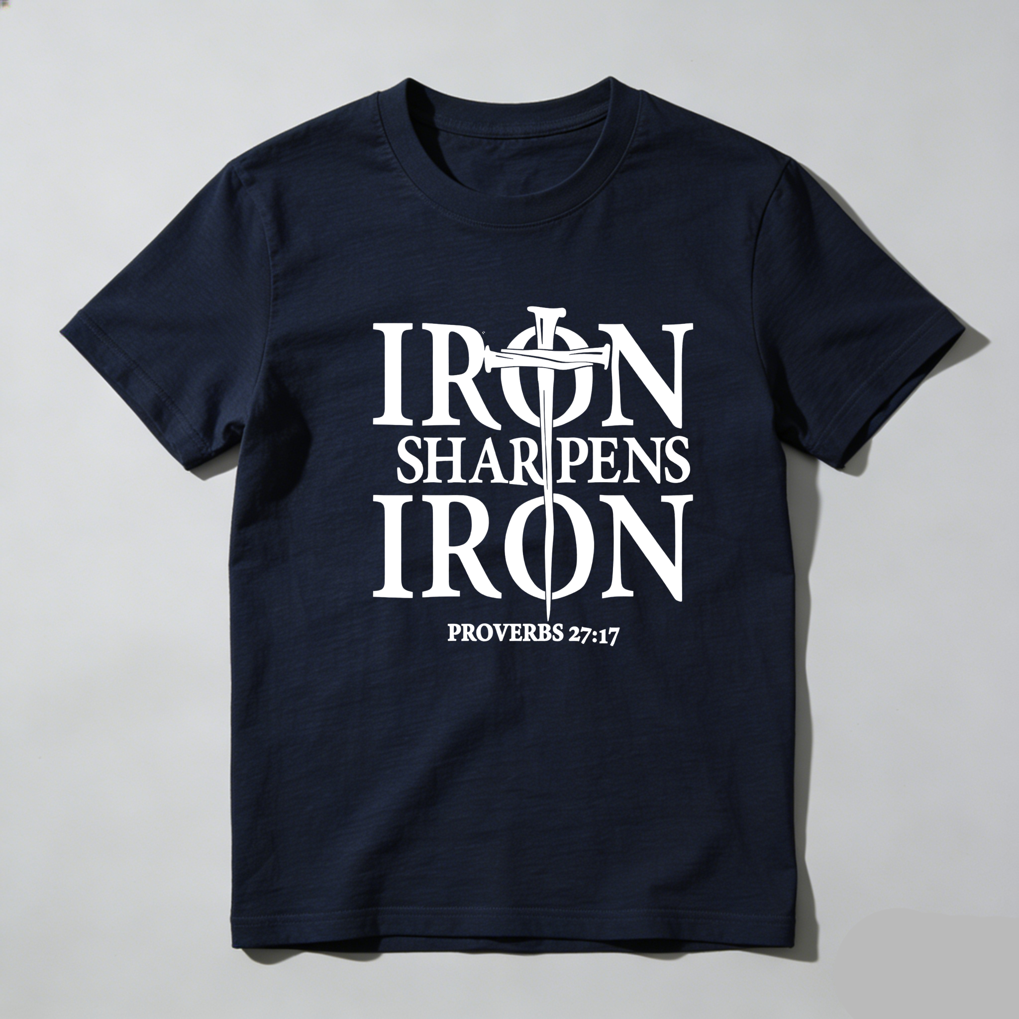 TEECURENT Iron Sharpens Iron Proverbs 2717 Pure Cotton Short Sleeve T Shirt-TeeCurent