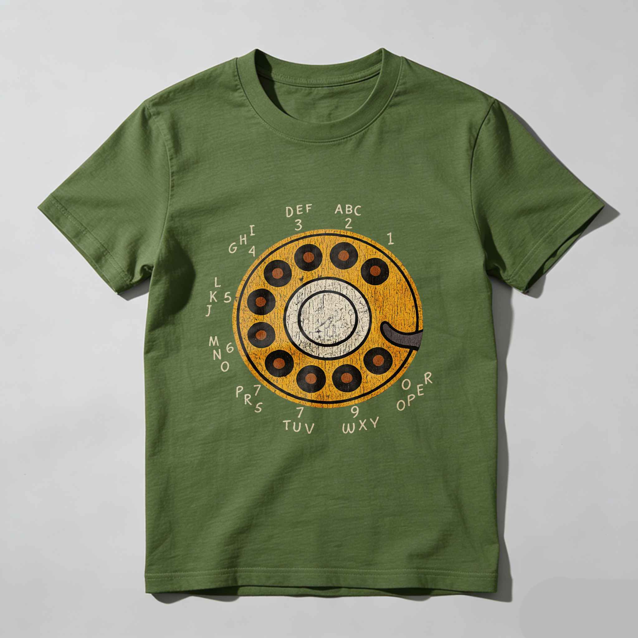 Vintage Rotary Dial Phone T-Shirt Made In Usa Retro Telephone Design Black Cotton Shirt Unisex Classic Style Gift For Tech Enthusiasts
