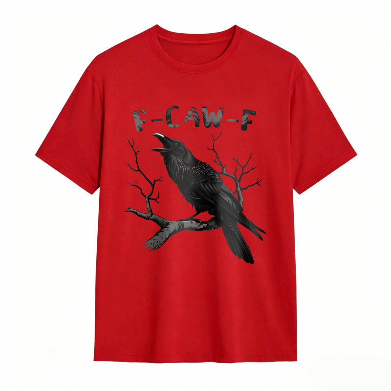 Crow On Branch With F Caw F Text Unisex Classic T-shirt