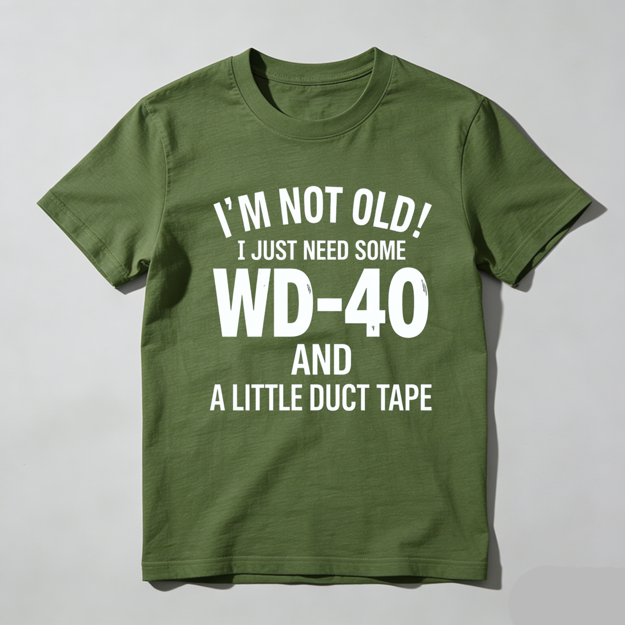 TEECURENTI Am Not Old I Just Need Some Wd 40 And A Little Duct Tape T Shirt-TeeCurent