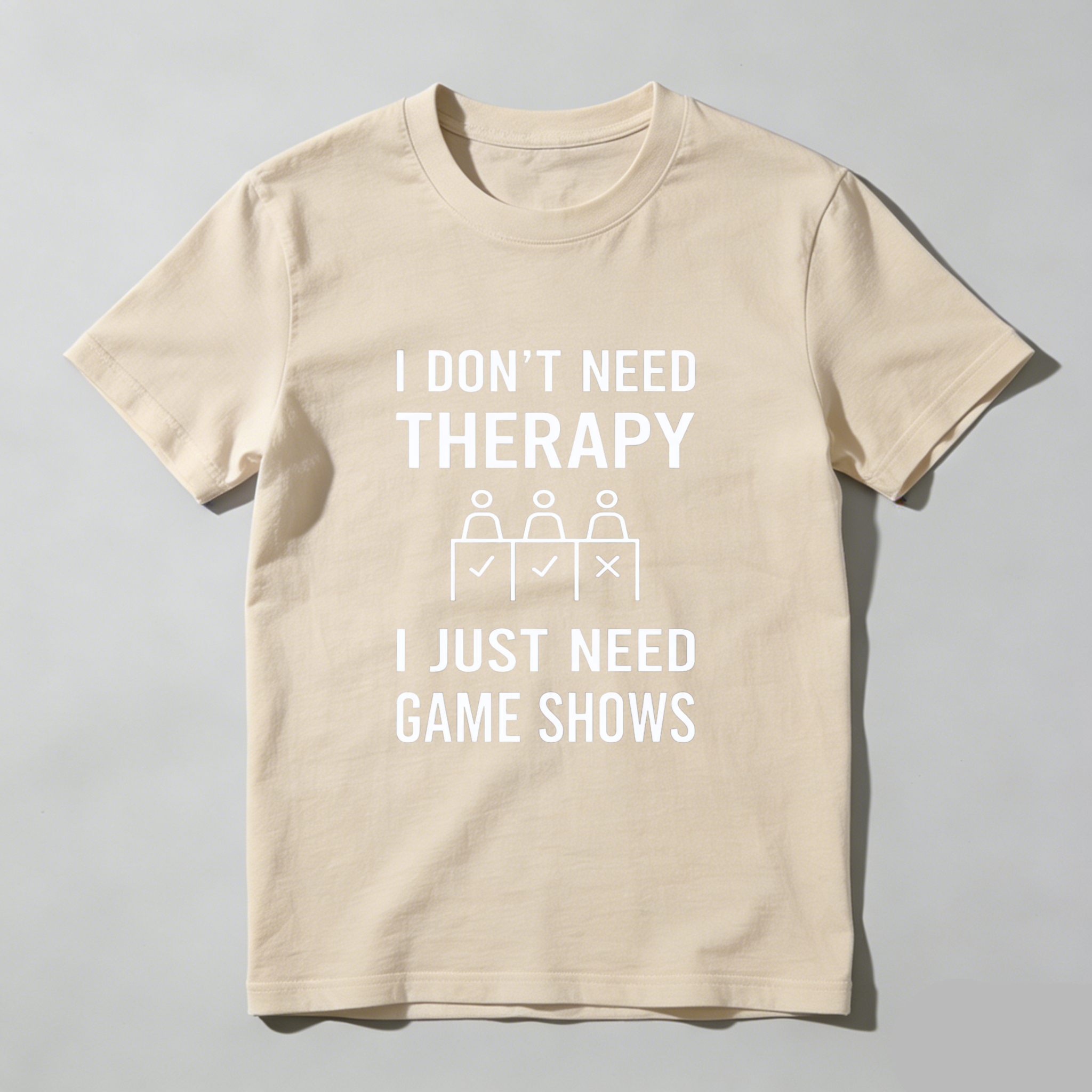 TEECURENT I Dont Need Therapy I Just Need Game Shows T Shirt WOMEN