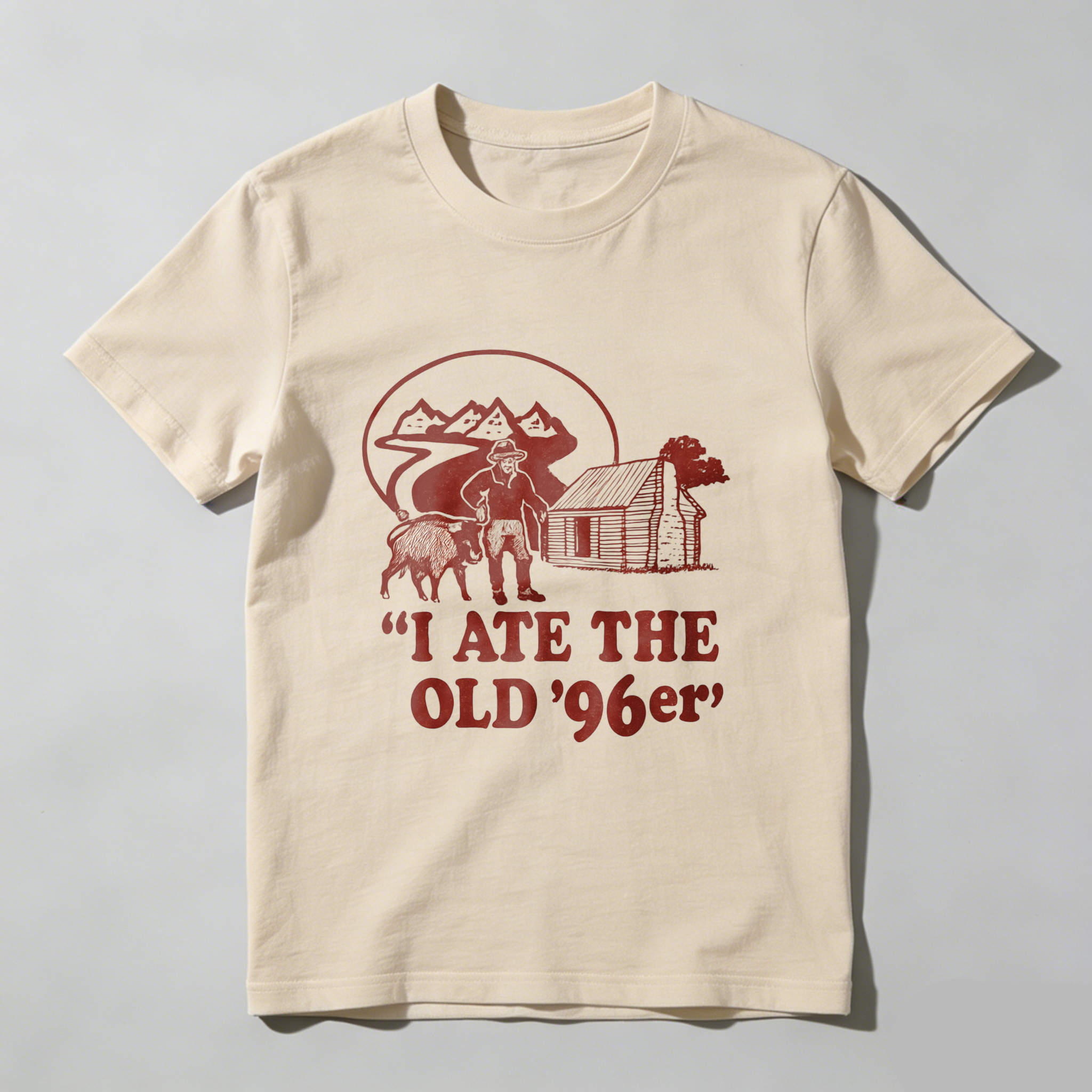 TEECURENT I Ate The Old 96er Mountain Cabin Cowboy T Shirt
