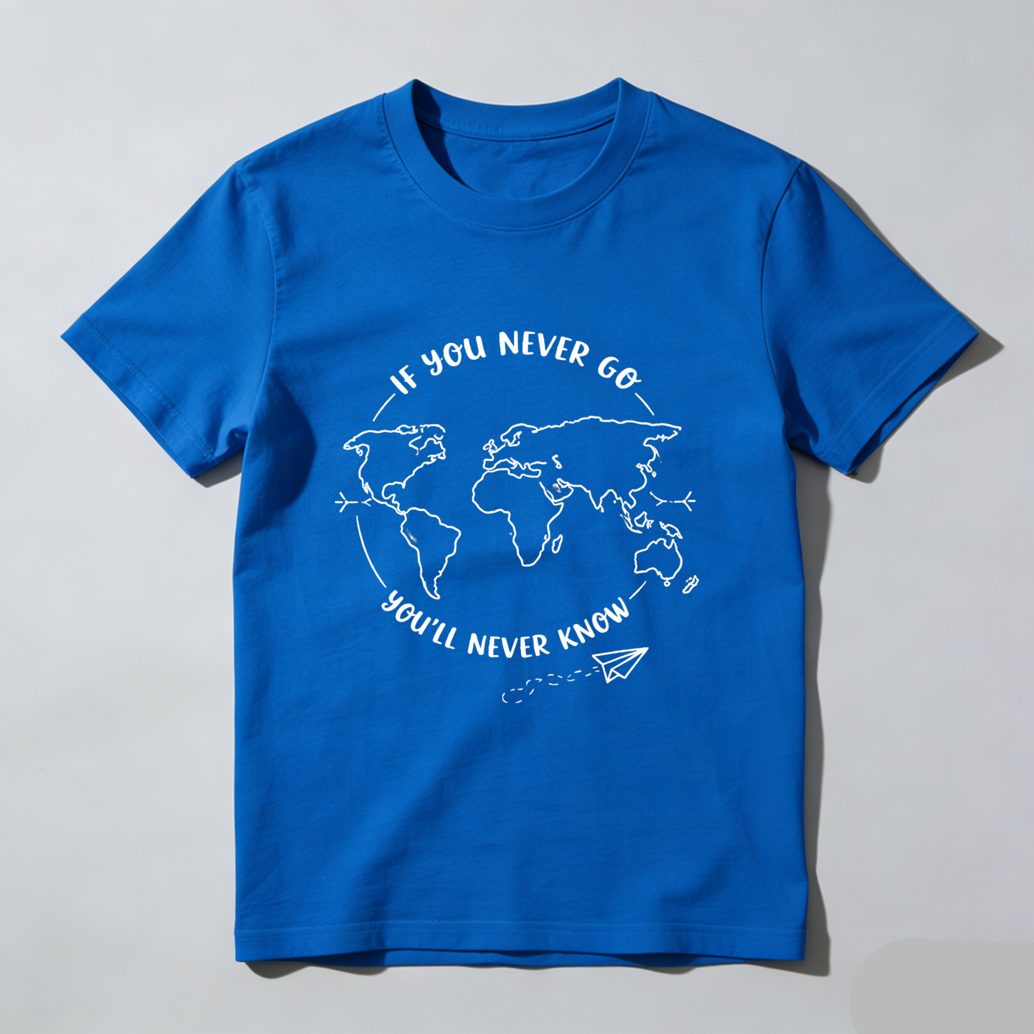 TEECURENT If You Never Go Youll Never Know World Map Travel Inspired T Shirt WOMEN