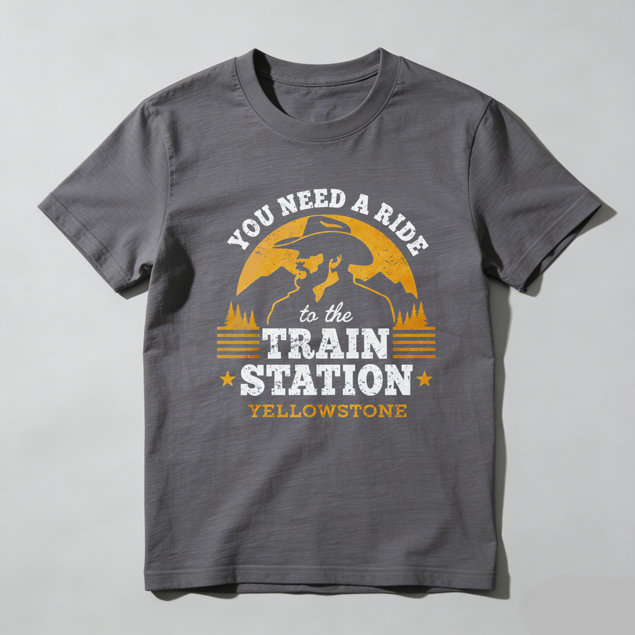 TEECURENT You Need A Ride To The Train Station Yellowstone T Shirt