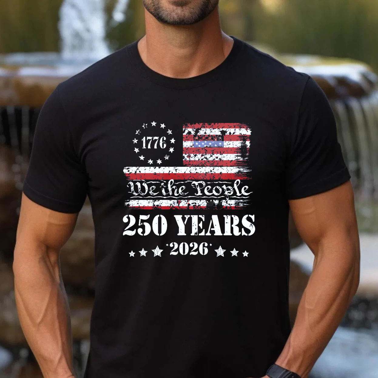 250 Years Of American Independence We The People 1776 To 2026 Usa Flag Patriotic T-Shirt