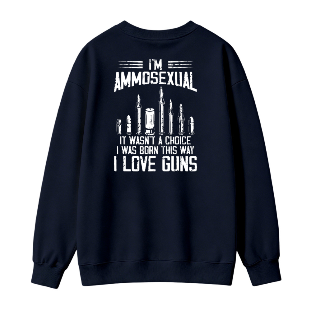 I Love Guns Ammunition Graphic Print Sweatshirt