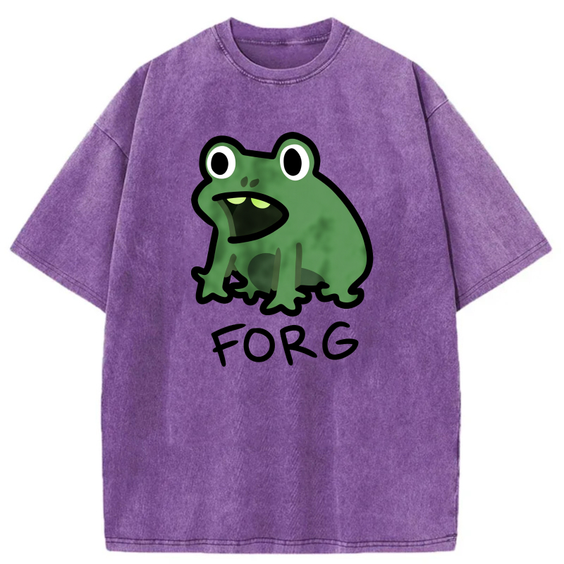 Frog With White Outline And Text Forg tshirt 100% cotton
