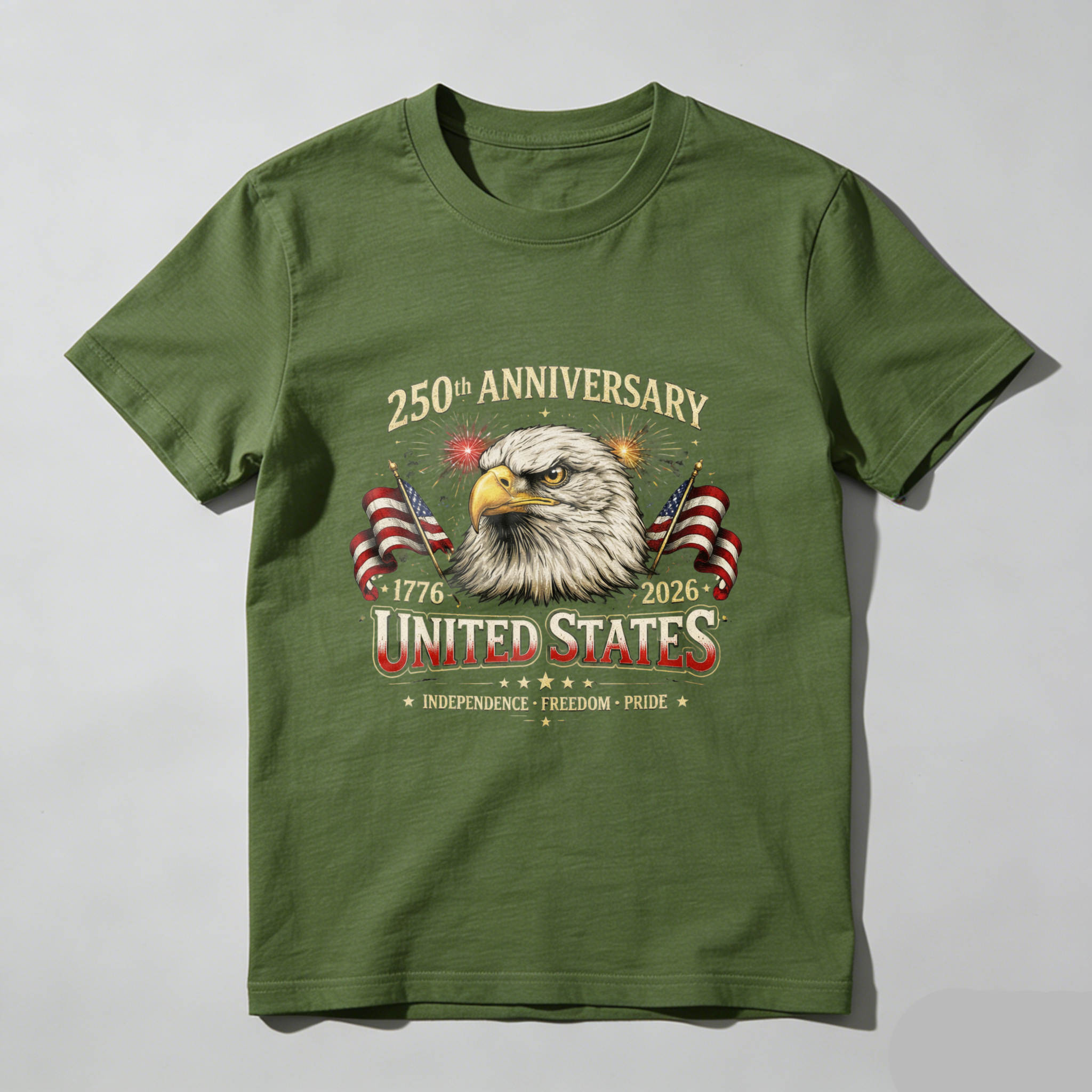 250th Anniversary United States Independence Freedom Pride Eagle American Flag T Shirt 1776 2026