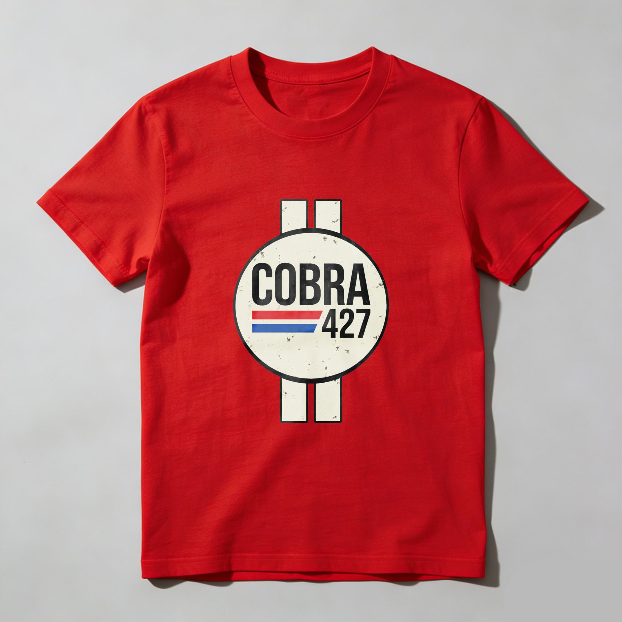 Cobra 427 Classic Car Logo T Shirt Black Vintage Racing Design Men Women Unisex Apparel