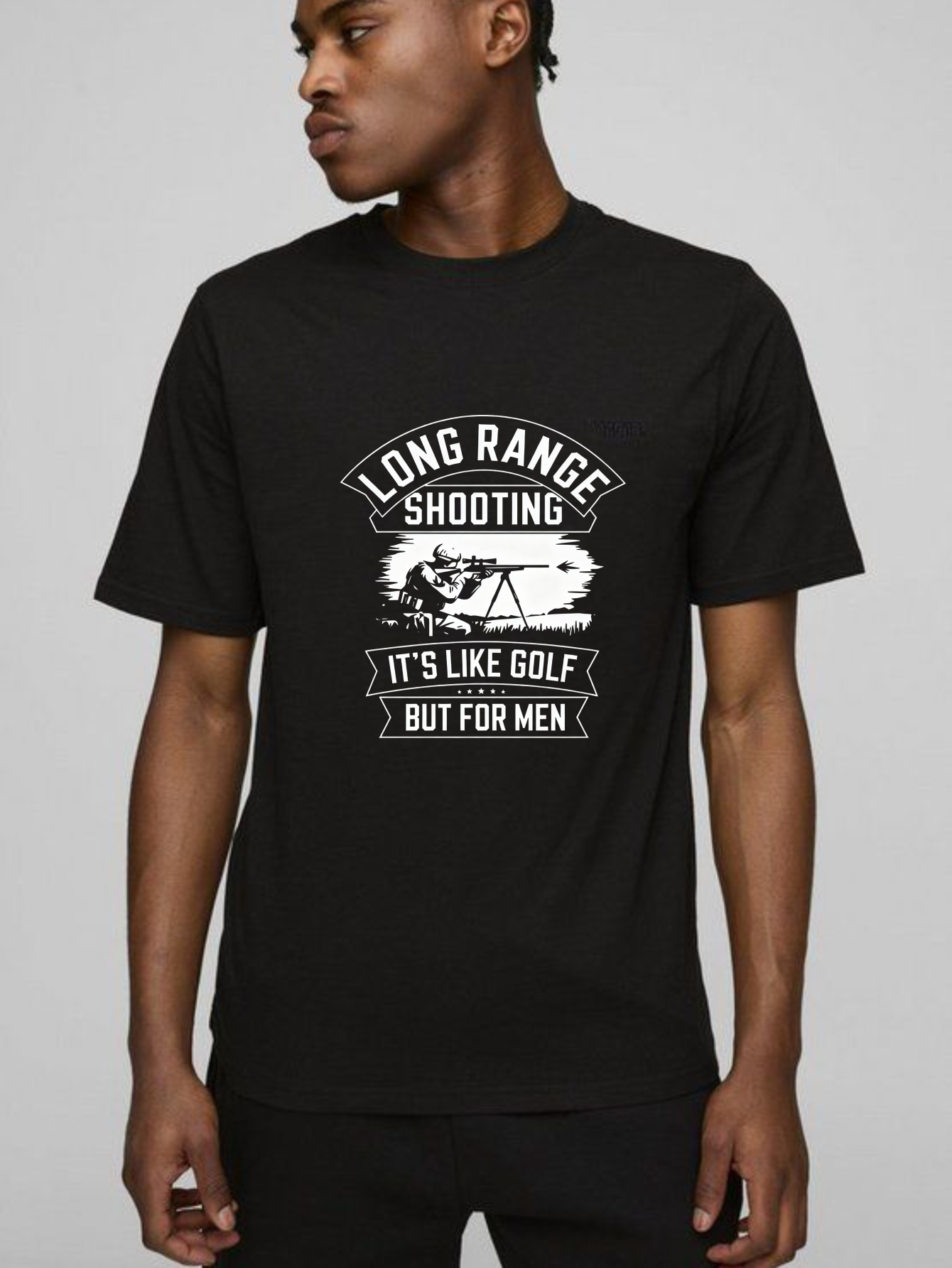 TEECURENT Long Range Shooting Its Like Golf But For Men Pure Cotton Short Sleeve T Shirt(1)-TeeCurent