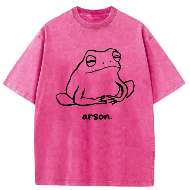 Frog Outline With Arson Text Below tshirt 100% cotton