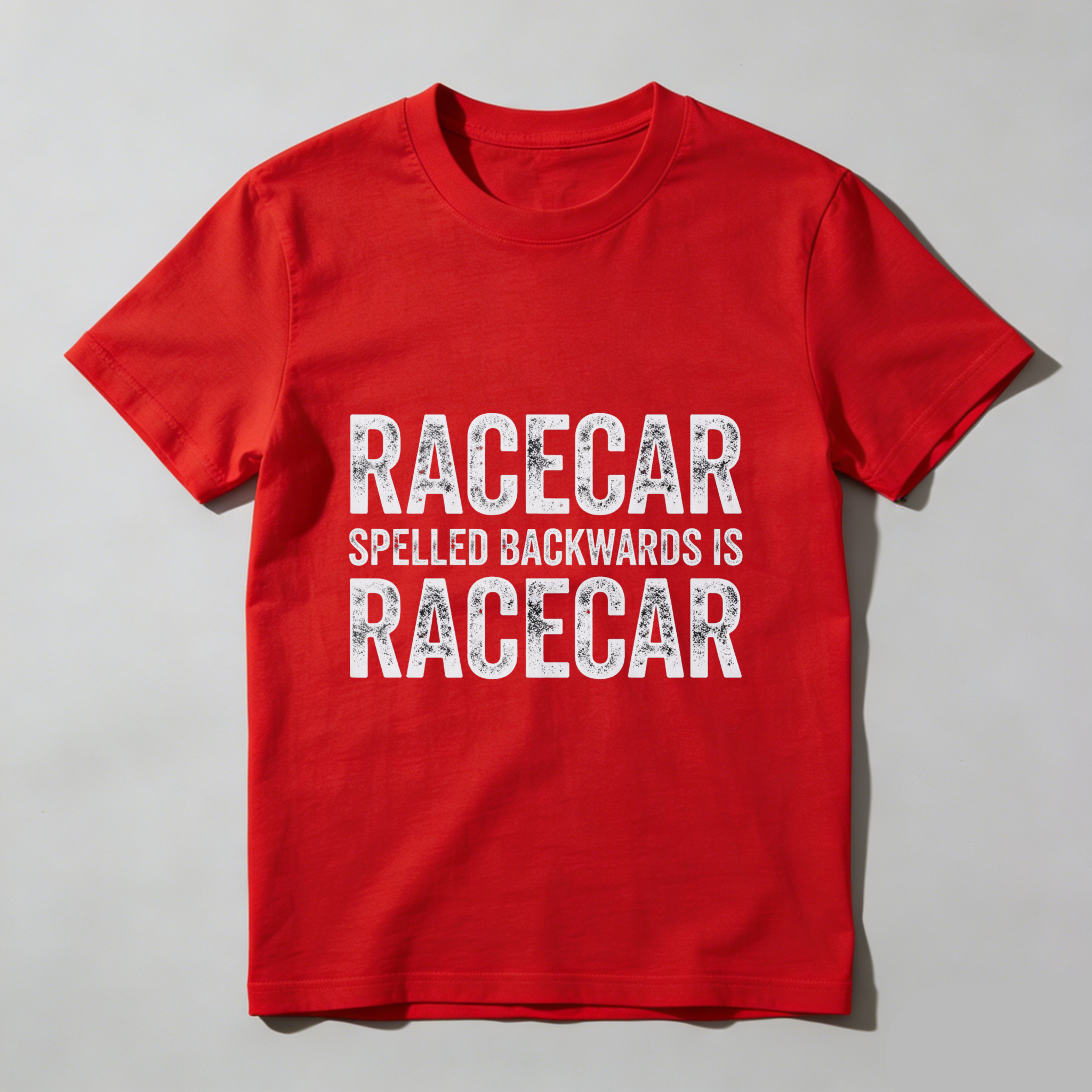 Racecar Spelled Backwards Is Racecar T Shirt Funny Palindrome Car Racing Gift For Men Women Unisex Black Cotton Shirt
