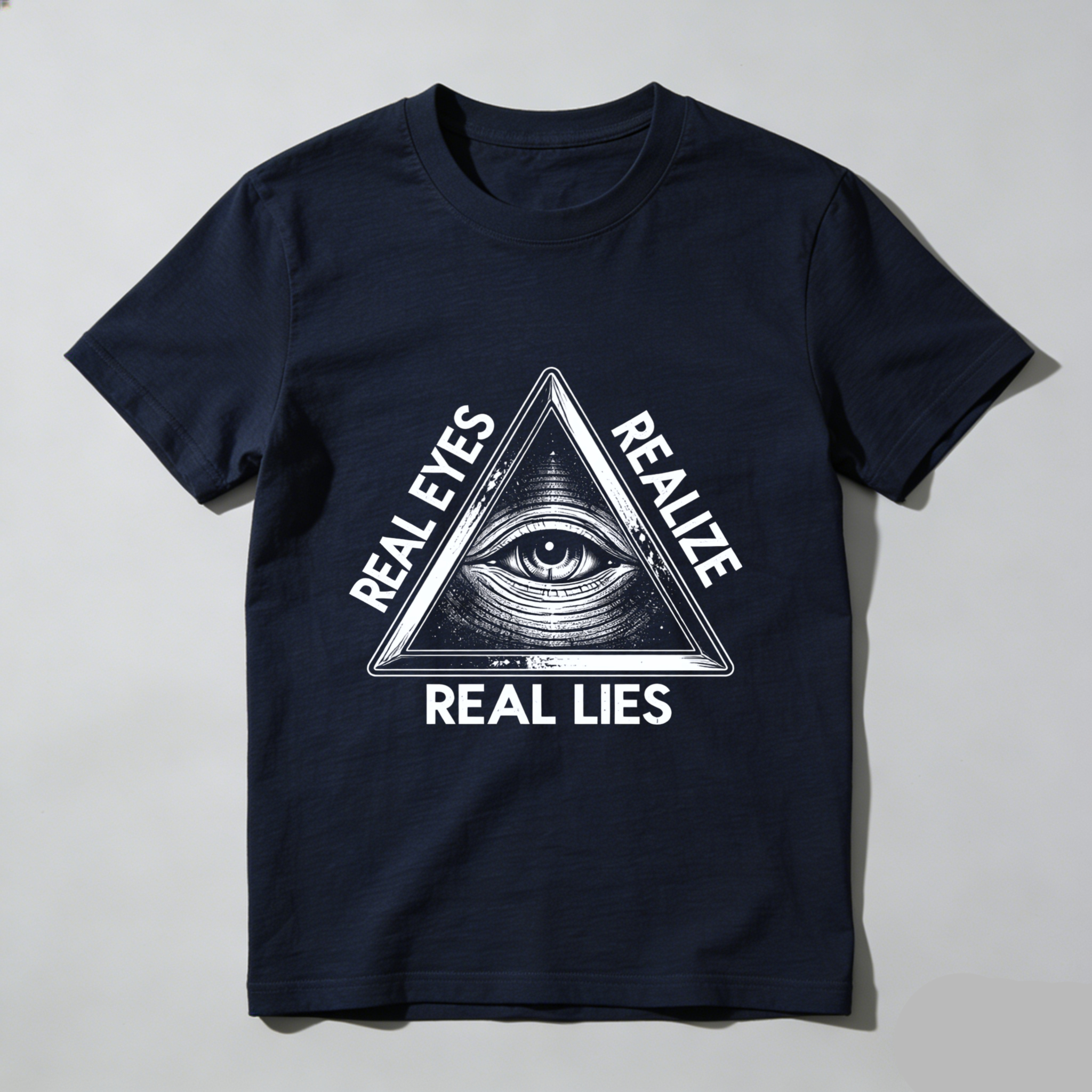 TEECURENT  Real Eyes Realize Real Lies Pyramid Eye Symbol(6) TEECURENT