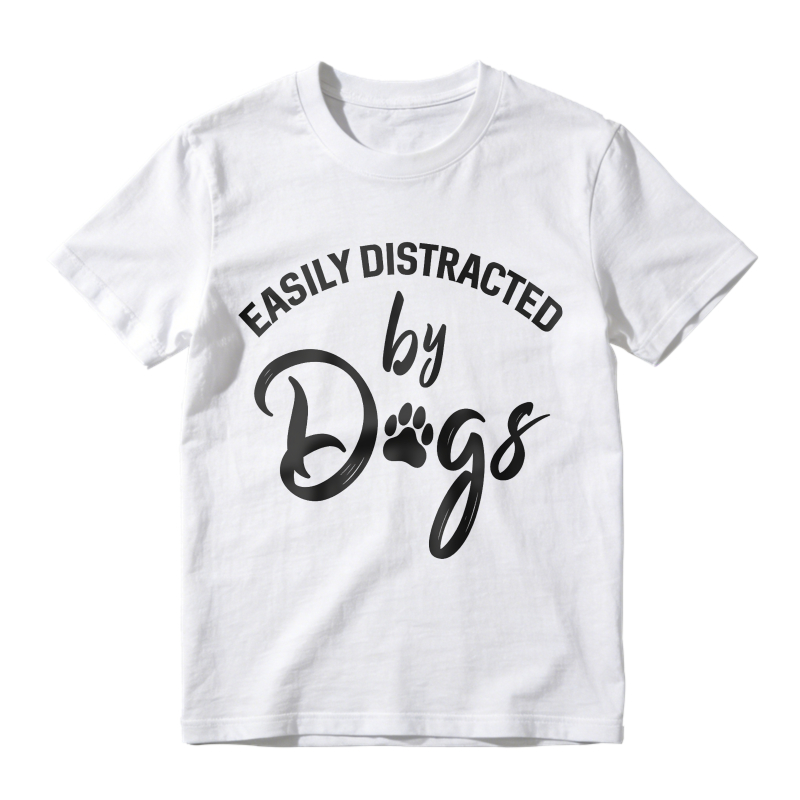 Easily Distracted By Dogs Paw Print Design Unisex Classic T-shirt