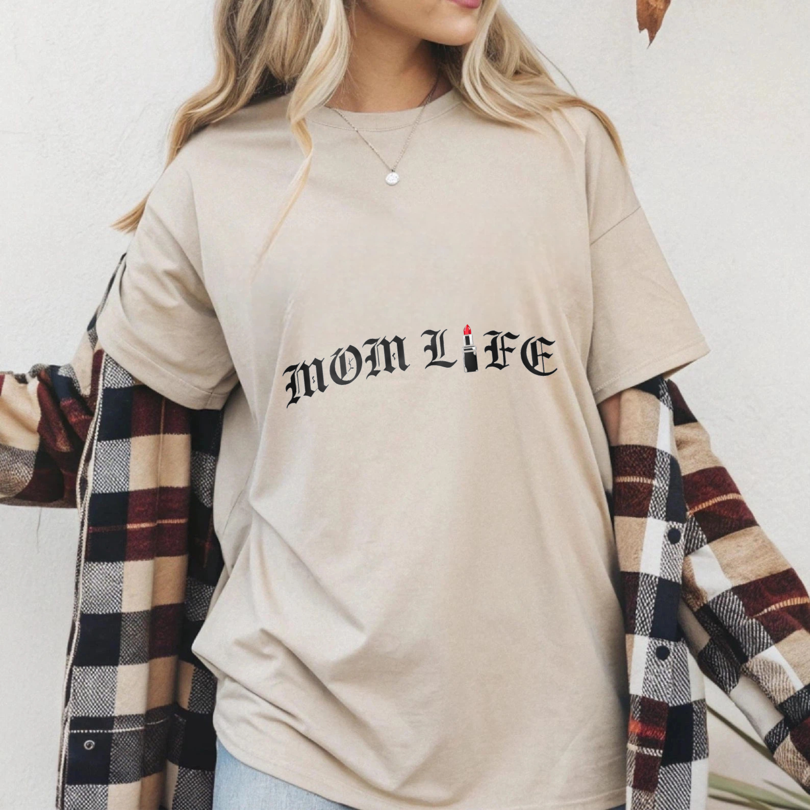 TEECURENT Mom Life T Shirt For Women Mothers Day Gift Funny Mom Humor Black Cotton Tee Shirt WOMEN