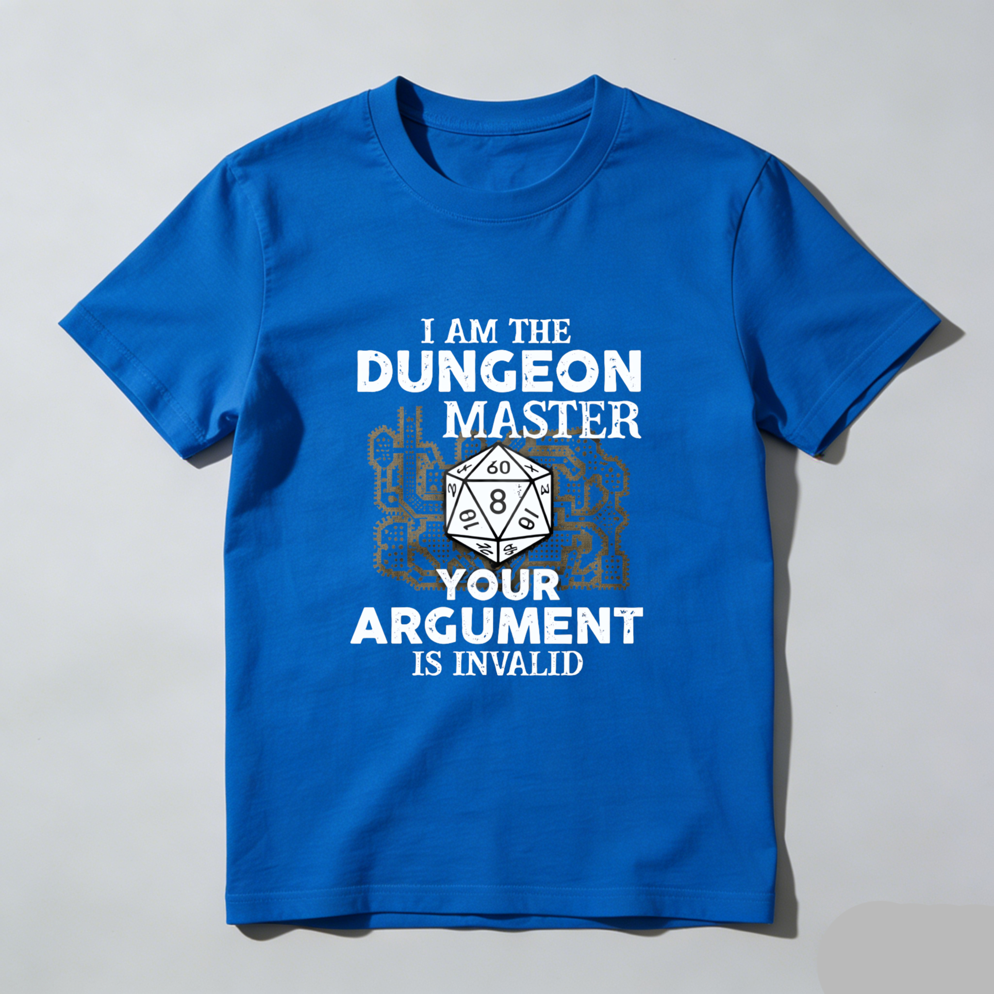 TEECURENT I Am The Dungeon Master Your Argument Is Invalid D20 Dice T-Shirt For Dnd Gamers Role Playing Game Rpg Shirt