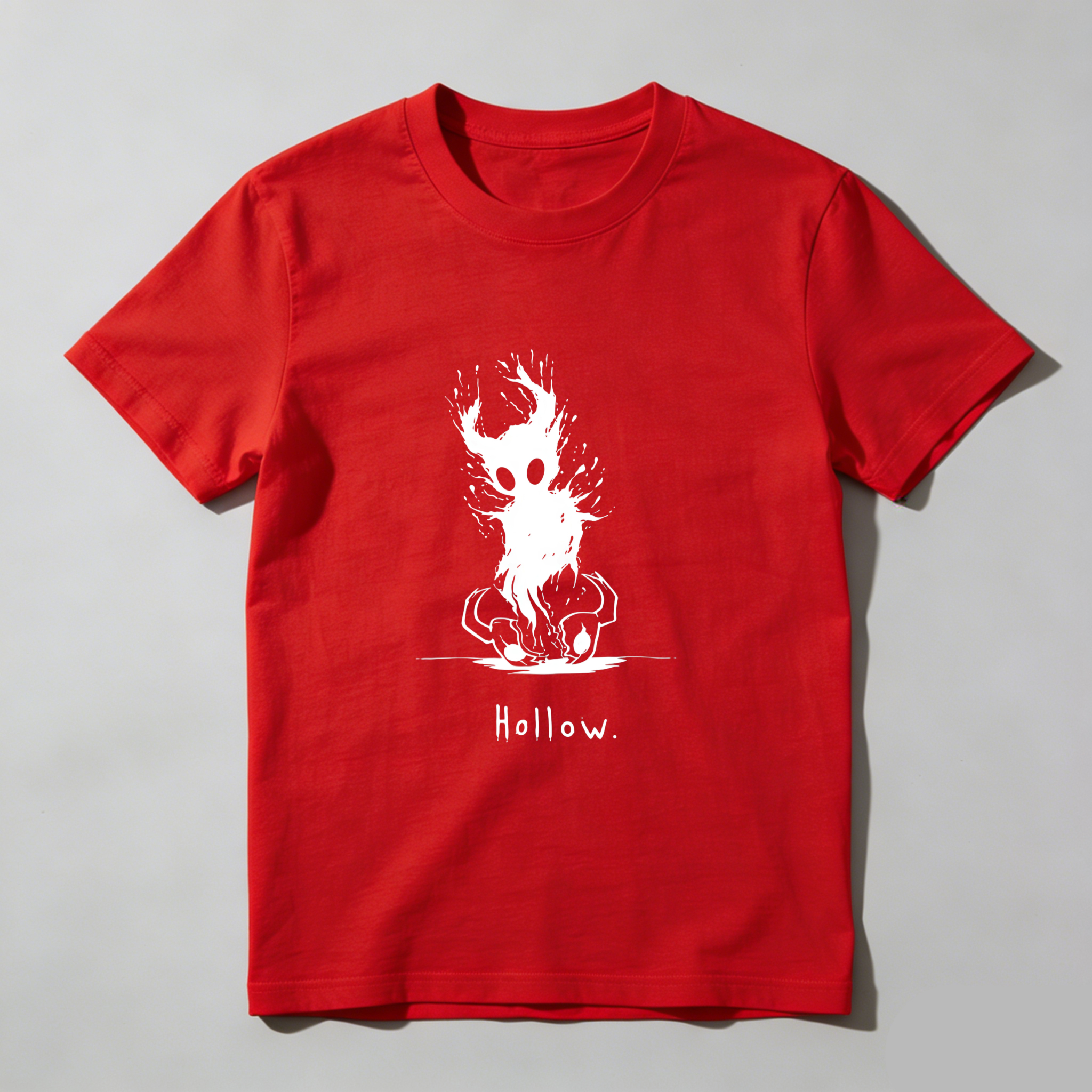 TEECURENT T-SHIRT  Hollow Figure With Flame Hair And Skull Face