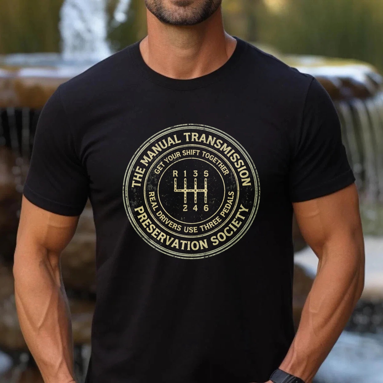 The Manual Transmission Preservation Society T-Shirt Real Drivers Use Three Pedals Get Your Shift Together Car Enthusiast Gift