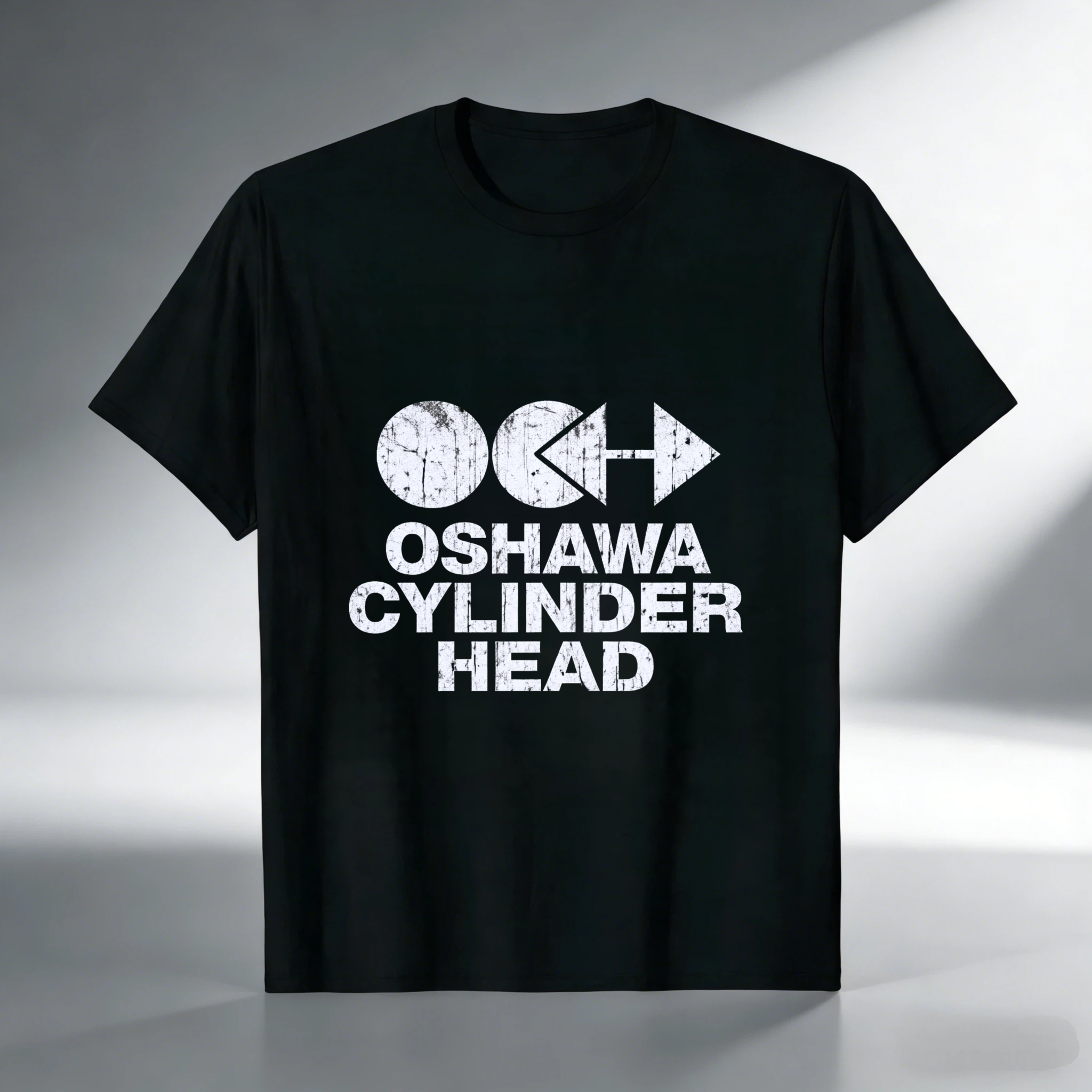 Oshawa Cylinder Head Logo T Shirt Black Men Women Unisex Casual Streetwear Top