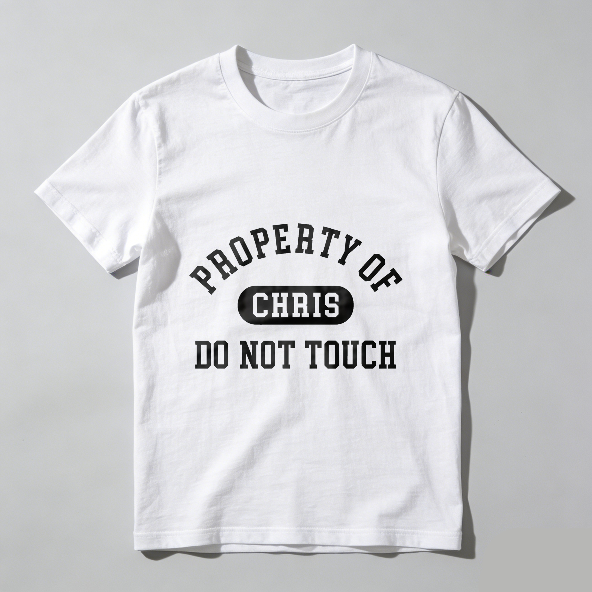 TEECURENT T-SHIRT  Property Of Chris Do Not Touch