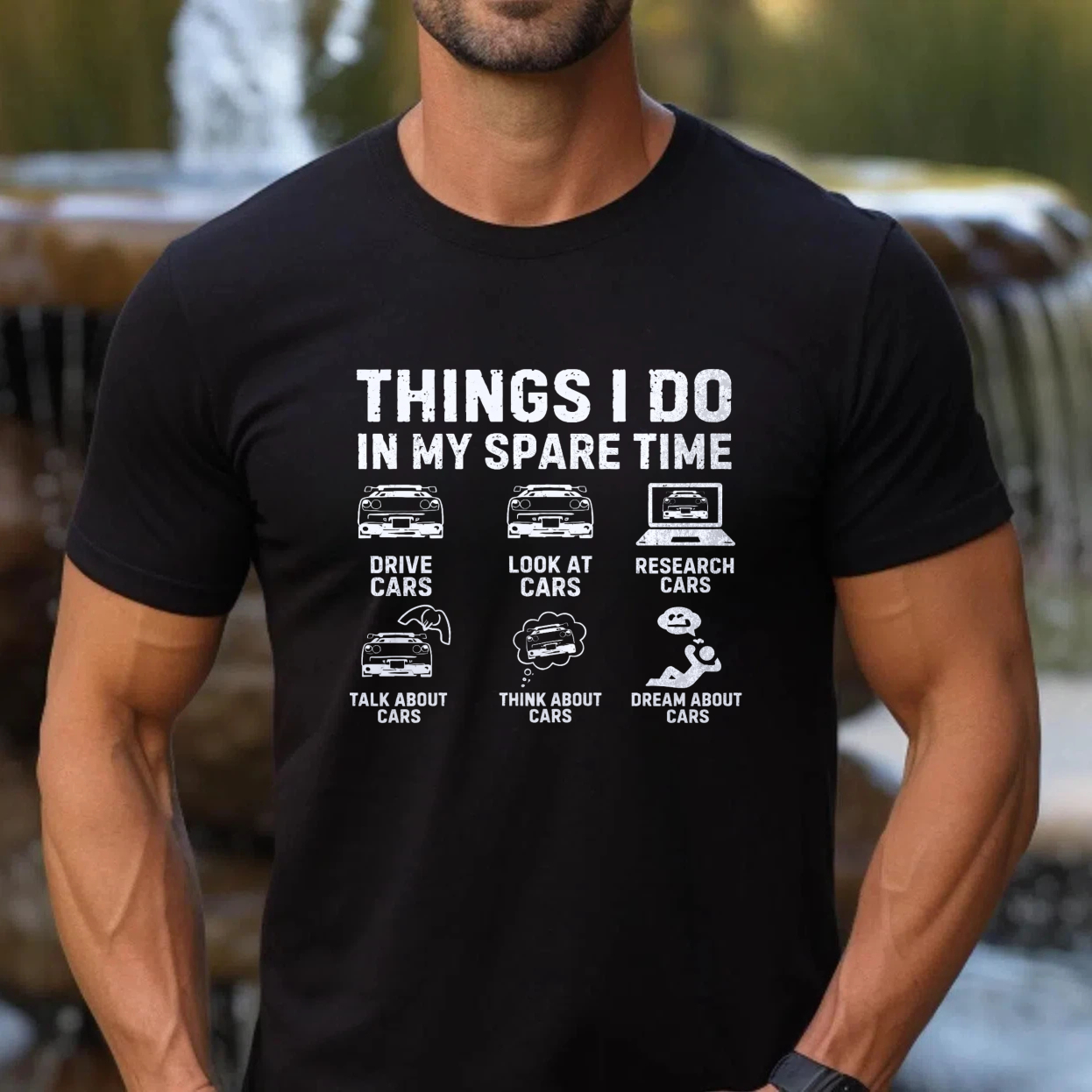 Things I Do In My Spare Time Car Enthusiast T-Shirt For Men And Women Automotive Lover Gift Shirt With Fun Car Related Activities Design