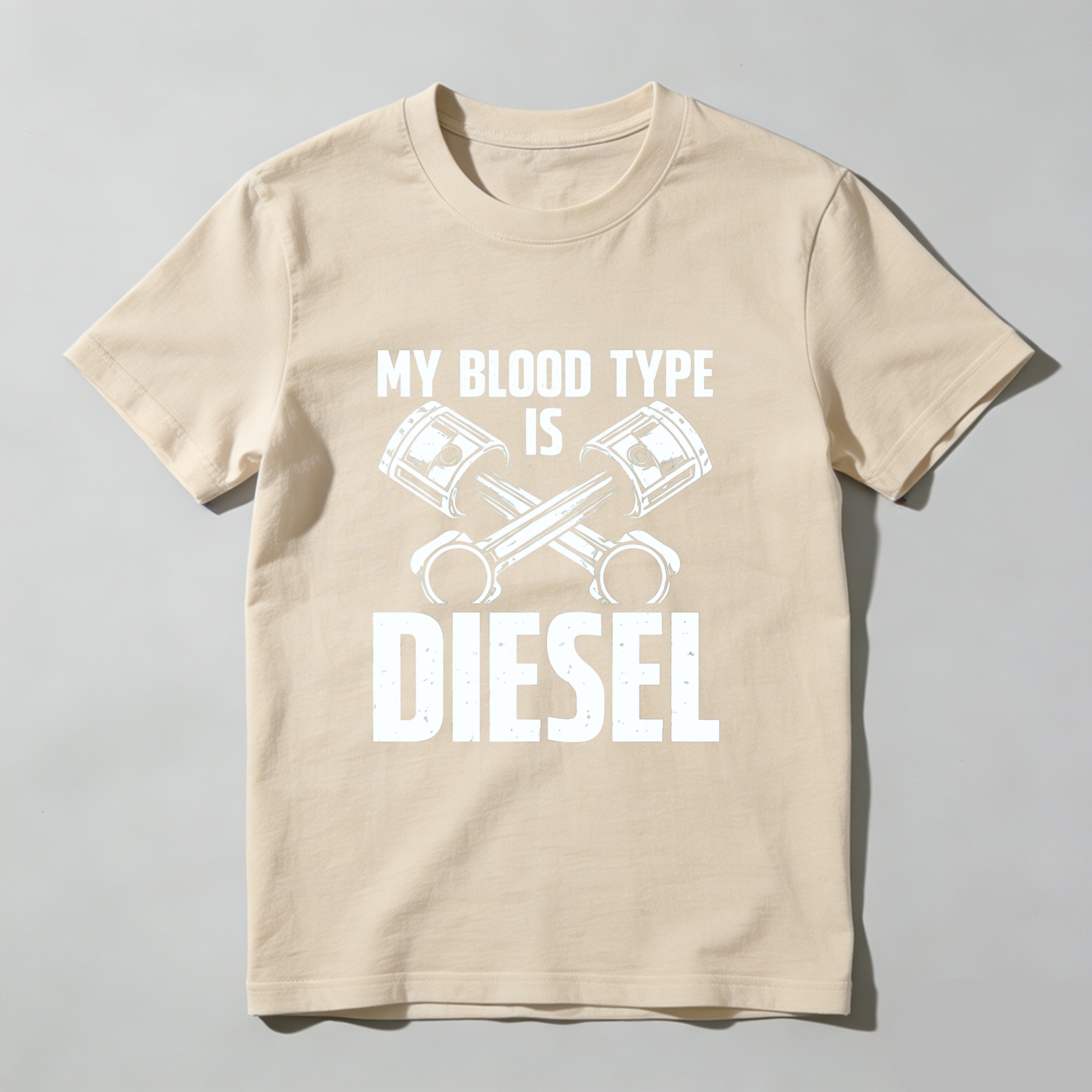 My Blood Type Is Diesel T Shirt For Car Enthusiasts And Diesel Engine Lovers With Piston Design