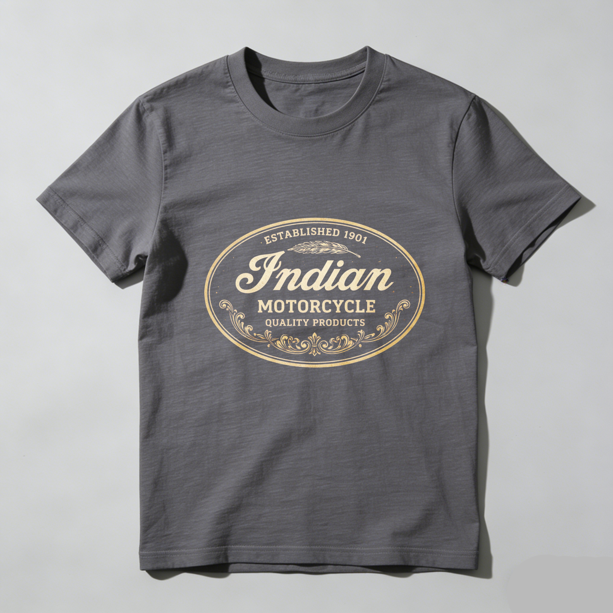 Indian Motorcycle Established 1901 Quality Products Classic Logo T Shirt