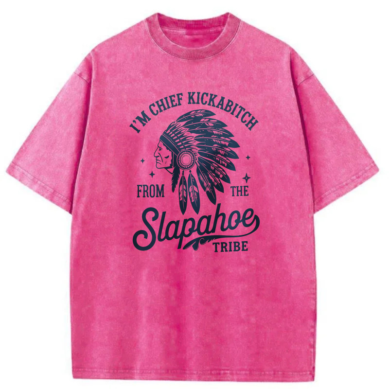 Chief Kickabitch From Slapahoe Tribe Washed Cotton T-Shirt