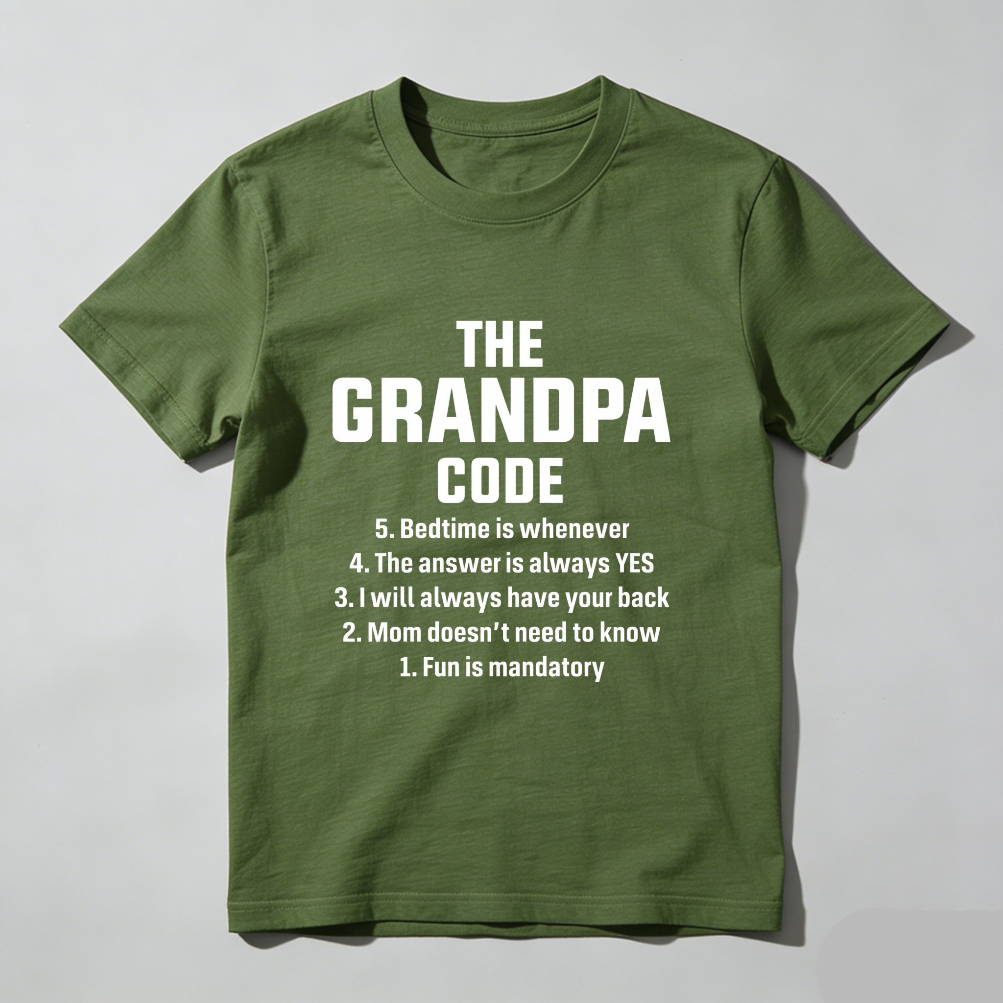 TEECURENT The Grandpa Code Fun Mandatory Yes Always Pure Cotton Short Sleeve T-Shirt