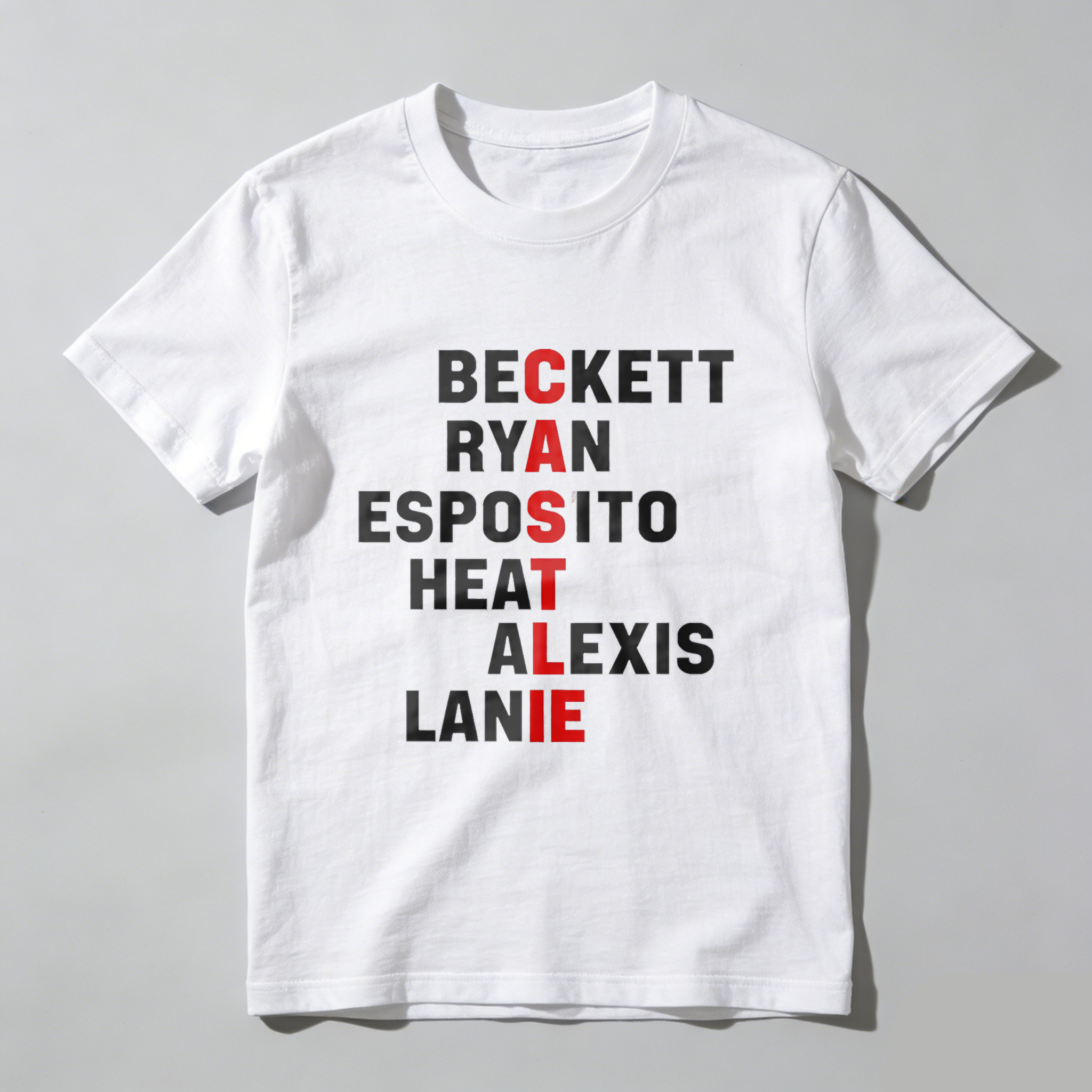 TEECURENT Beckett Ryan Esposito Heat Alexis Lanie Black T Shirt