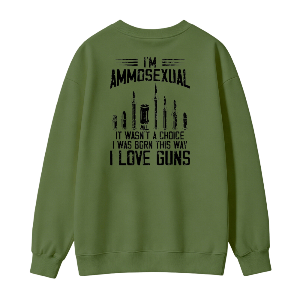 I Love Guns Ammunition Graphic Print Sweatshirt
