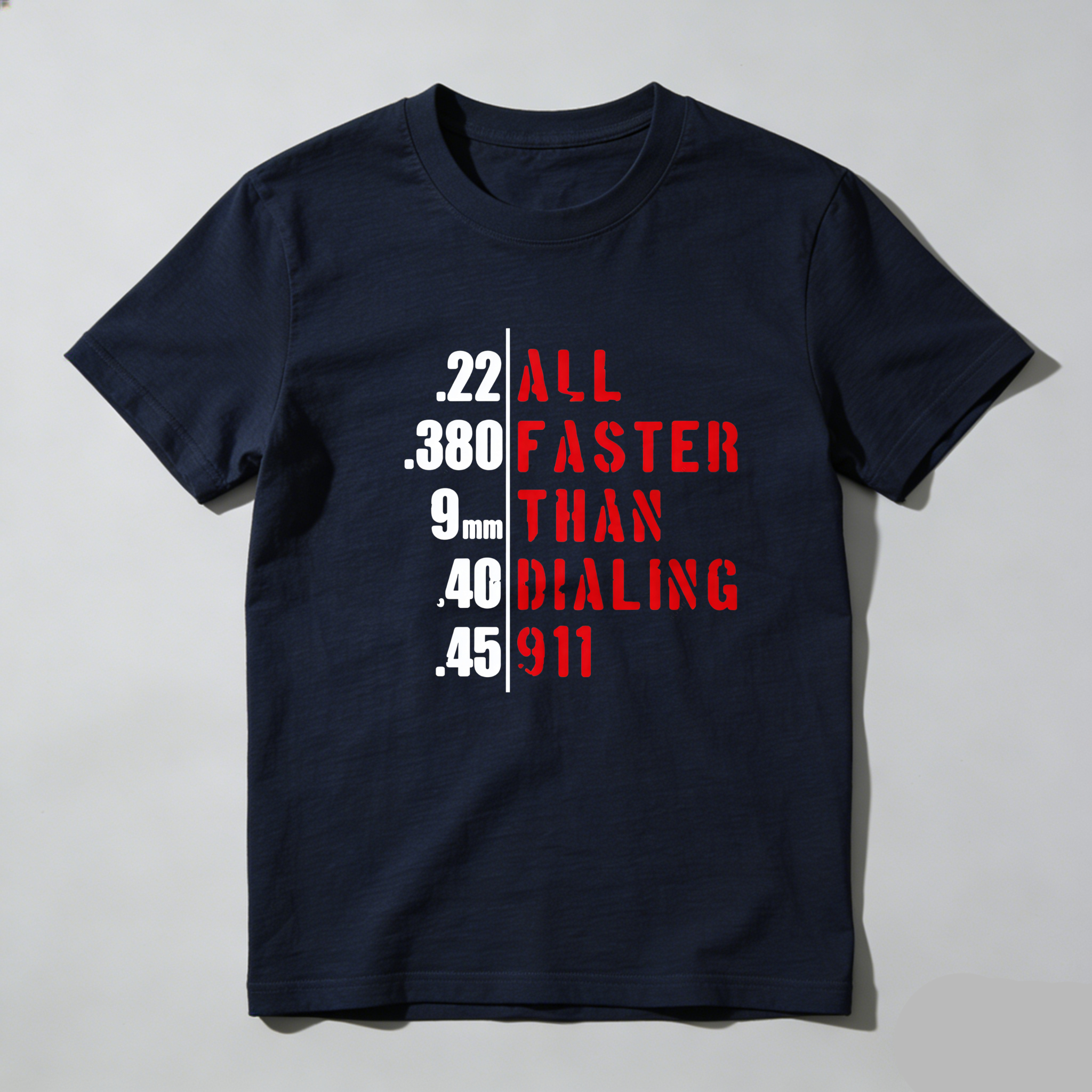TEECURENT All Faster Than Dialing 911 Pure Cotton Short Sleeve T Shirt-TeeCurent