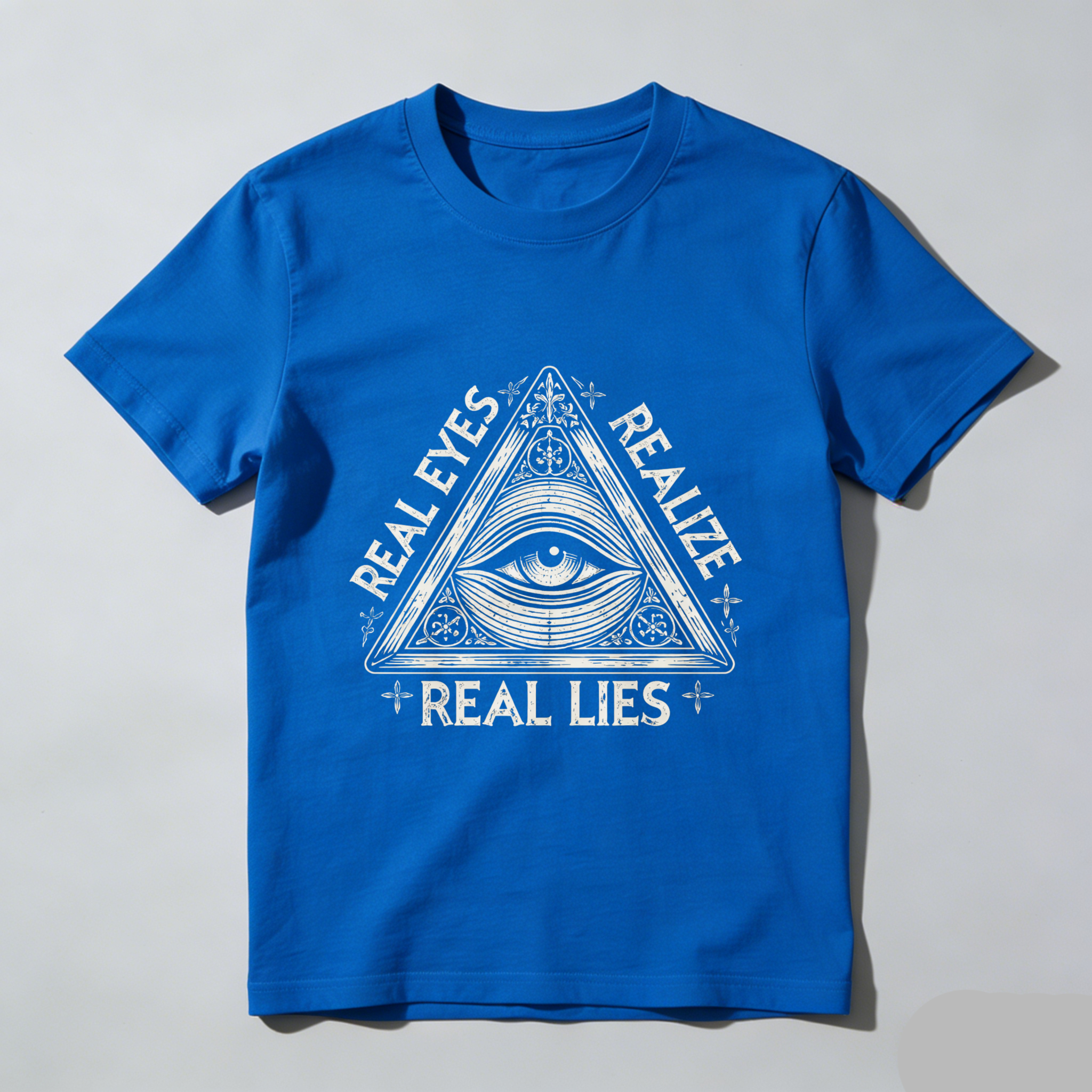 TEECURENT  Real Eyes Realize Real Lies Eye Pyramid Symbol TEECURENT