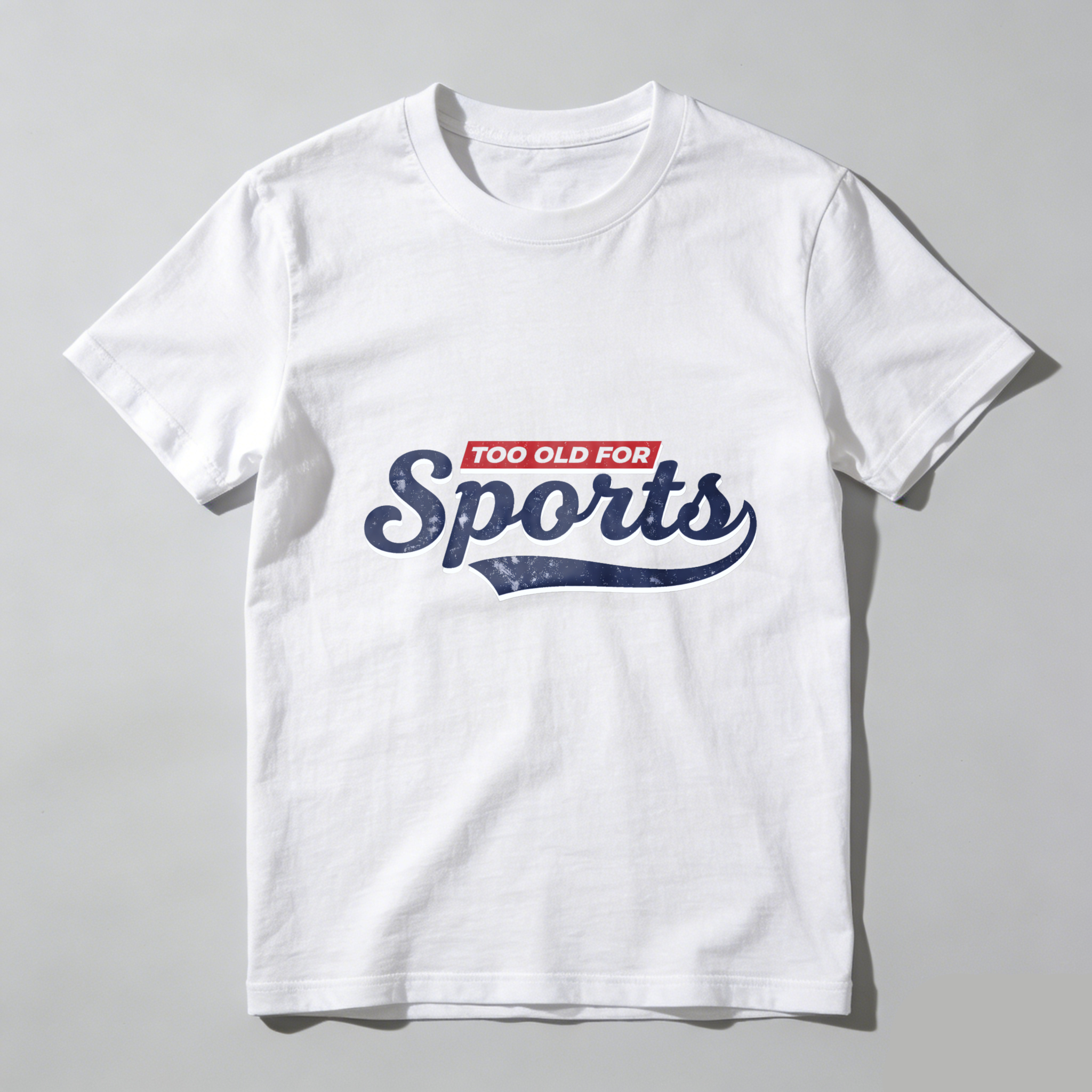 TEECURENTToo Old For Sports Vintage Style Graphic T Shirt Men Women Casual Wear Black Sporty Design Fashion Top-TeeCurent