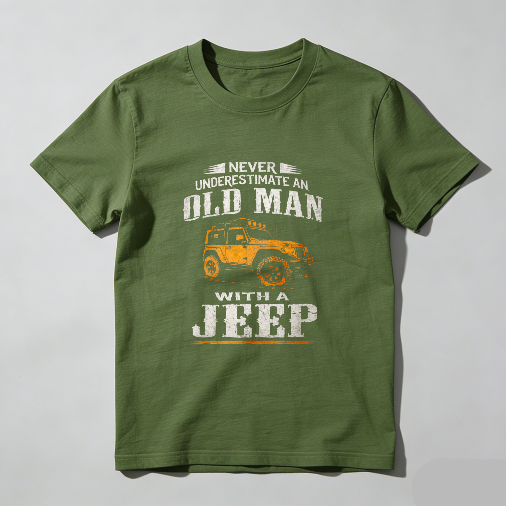 Never Underestimate An Old Man With A Jeep T-Shirt