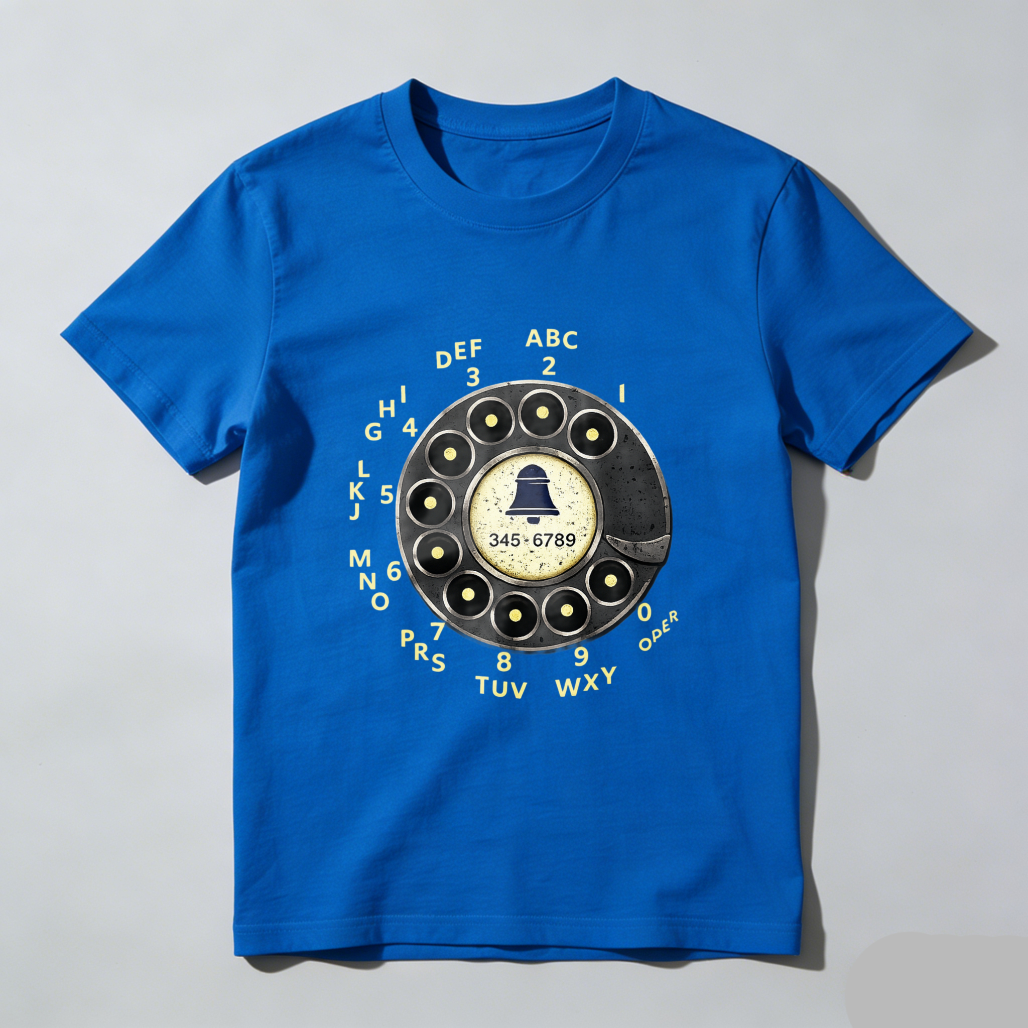 Vintage Rotary Phone Dial T-Shirt Made In Usa Classic Telephone Design Black Cotton Shirt For Men And Women Retro Communication Style Gift Idea