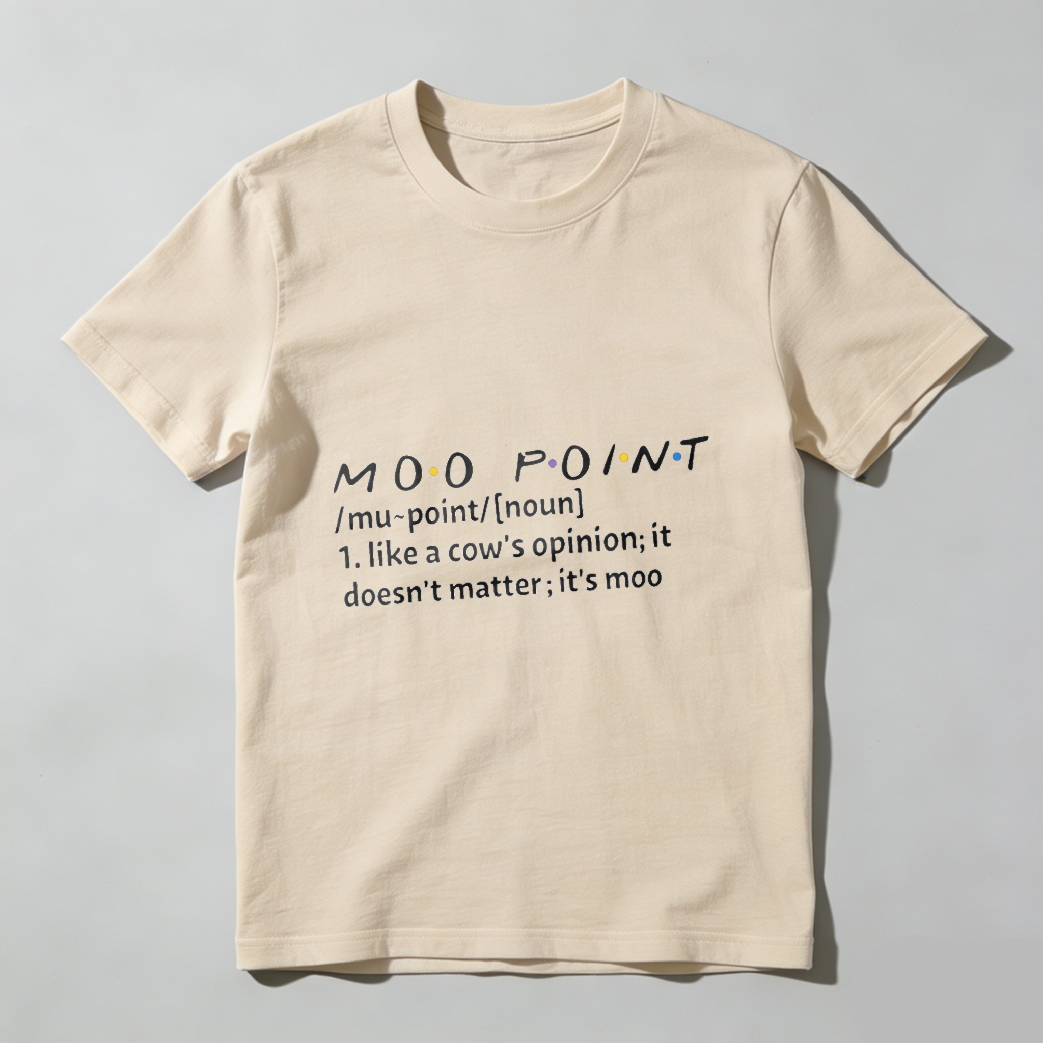 TEECURENT Moo Point T Shirt Funny Cow Quote Humor Gift For Animal Lovers Casual Wear