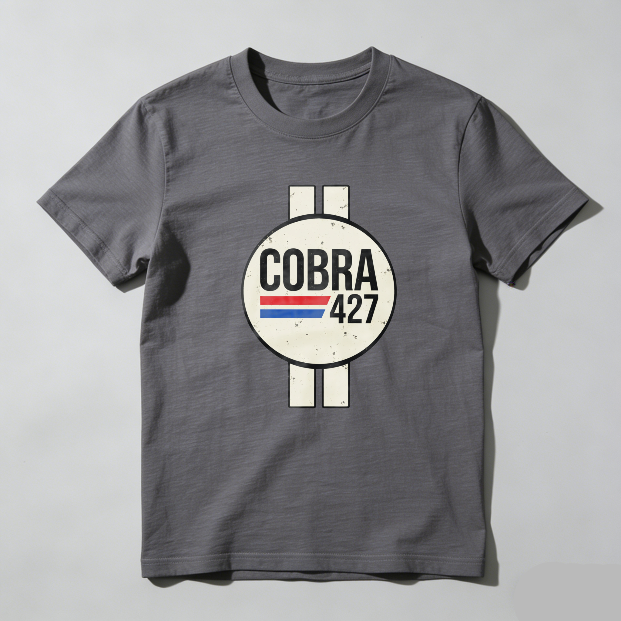 Cobra 427 Classic Car Logo T Shirt Black Vintage Racing Design Men Women Unisex Apparel