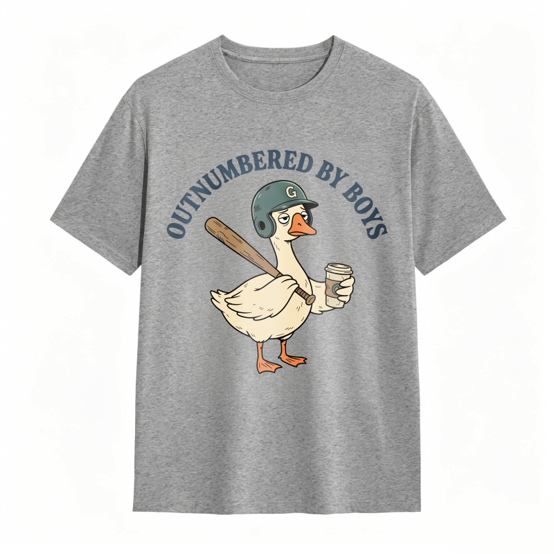 Comfort Colors Outnumbered By Boys Baseball Mom Goose Funny T-shirt