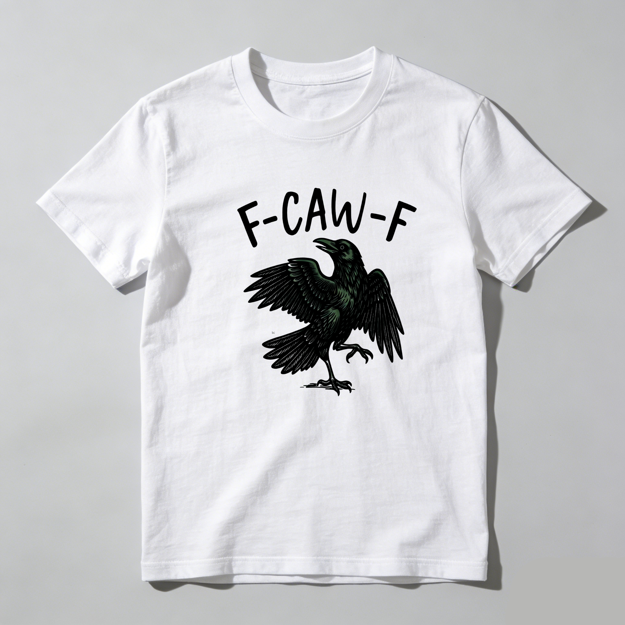 TEECURENT F Caw F Bird Graphic Pure Cotton Short Sleeve T Shirt-TeeCurent