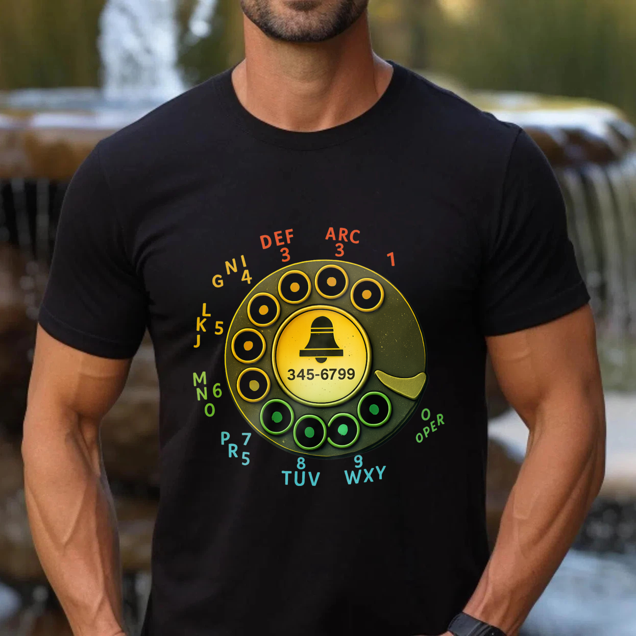 Retro Rotary Phone Dial T-Shirt Vintage Telephone Design Made In Usa